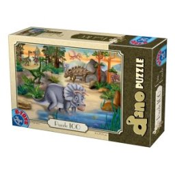 Puzzle Copii: Lumea Dinozaurilor, 100 Piese, D-toys