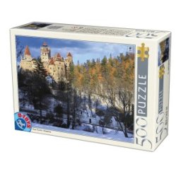 Puzzle Romania: Castelul Bran Iarna, 500 Piese, D-toys