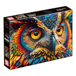 Puzzle Adulti, Bufnita Colorata, 1000 Piese, Roovi
