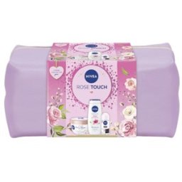Set 2 x Caseta Cadou Nivea, Lotiune Corp 200 ml, Gel Dus 250 ml, Deodorant Roll-on Invisible for Black&White Clear, 50 ml