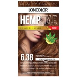 Set 3 x Vopsea Permanenta pentru Par Loncolor HempStyle, 6.38 Caramel Sarat, 100 ml