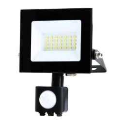 Set 2 x Proiector LED cu Senzor 20W, 1620lm, IP65, 4000K, Negru, Well
