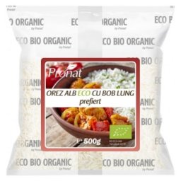 Set 2 x Orez Alb cu Bob Lung Prefiert, Bio, 500 g, Pronat