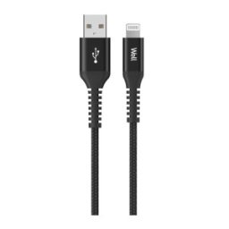 Set 2 x Cablu de Date si Incarcare Lightning, USB 2.0 A Tata, 1 m, Well, Negru
