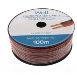 Set 2 x Cablu Difuzor Rosu / Negru 2 x 1.00mmp, 100m, Well