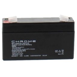 Set 2 x Acumulator Plumb Acid 6V / 1.2Ah, Terminal F1, Chrome
