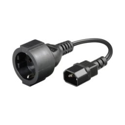 Set 2 x Cablu de Alimentare AC Mama, CCE 7/4 Tata Negru, 0.23 m