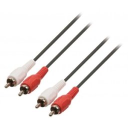 Set 7 x Cablu Audio Stereo 2 x RCA Tata - 2 x RCA Tata, Negru 1.0m, Valueline