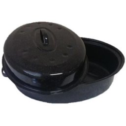 Tava Eliptica Emailata cu Capac, 33 x 23 cm, Emailul Medias