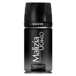 Set 3 x Deodorant Parfum pentru Barbati, Malizia Uomo Silver, 150 ml