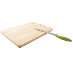 Tocator de Bucatarie, 48 x 33 x 2 cm, Dreptunghiular, Lemn, Maner Metal