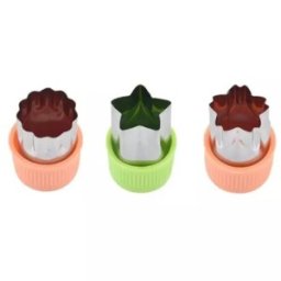 Forme de Taiat, 4.5 x 4.2 cm, 3 Bucati, Plastic si Inox