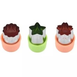 Forme de Taiat, 2.8 x 3.8 cm, 3 Bucati, Plastic si Inox