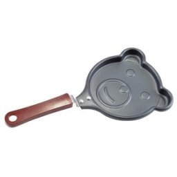 Mini Tigaie din Otel Carbon, Forma Ursulet, 14 cm, Negru, Perfect Home