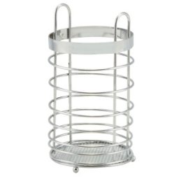 Suport pentru Tacamuri din Metal Cromatizat, Diametru 11 cm, Argintiu, Perfect Home