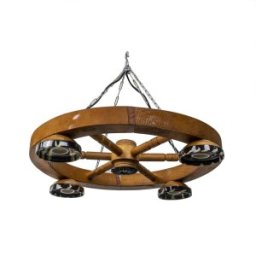 Lustra Lemn Stil Vintage, cu 4 Castroane, Diametru 49 cm