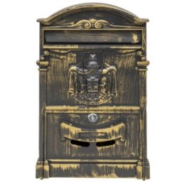 Cutie Postala pentru Exterior, Aurie, Metal, 41 x 26 x 9 cm