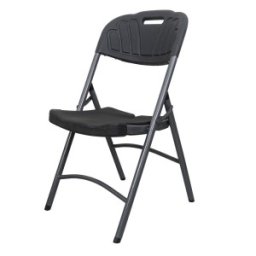 Scaun Pliant pentru Terasa, Plastic, Negru