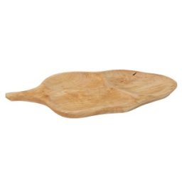 Platou in Forma de Frunza pentru Servire, Lemn de Arin, 52 x 26 cm