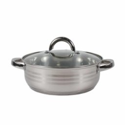 Cratita Inox cu Capac, Diametru 25 cm, Capacitate 3 l, Argintiu