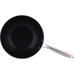 Tigaie Wok din Ceramica, Antiaderenta, Maner din Otel Inoxidabil, Diametru 28 cm