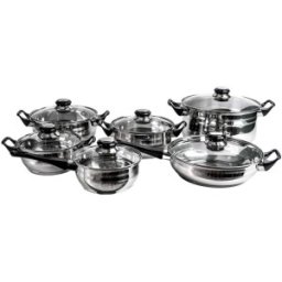 Vase din Inox, Capace din Sticla, 12 Bucati