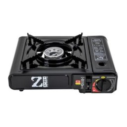 Aragaz Camping cu Aprindere Automata, Dubla Alimentare Doza Spray sau Gaz, Negru