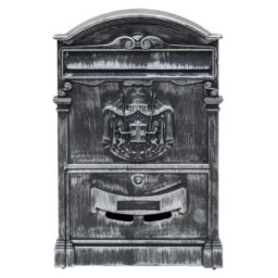 Cutie Postala pentru Exterior, Argintie, din Metal, 41 x 26 x 9 cm