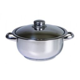 Oala Inox cu Capac, Diametru 20 cm, 2 l, Cocinera, Argintiu
