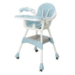 Scaun de Masa Copii, Maxim 50 kg, 5-72 Luni, Albastru Deschis