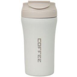 Termos cu Interior din Inox, Capacitate 400 ml, cu Pai, Alb