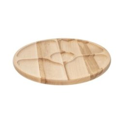 Tava Rotativa din Lemn de Fag, 5 Compartimente, Diametru 33 cm