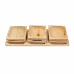 Platouri Patrate Compartimentate, Lemn de Fag, , 50 x 24 x 2.5 cm, 7 Bucati