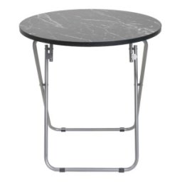 Masa Plianta Rotunda, Diametru 60 cm, Inaltime 65 cm, din PAL, Neagra