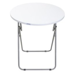 Masa Plianta Rotunda, Diametru 60 cm, Inaltime 65 cm, din PAL, Alba