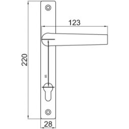 Maner Usa Interior si Sild, Y, 85 mm, Termopan, Negru, T110 + 2M 5 x 80