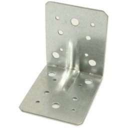 Set 4 x Coltar din Metal Perforat, 105 x 105 x 90 mm, Argintiu