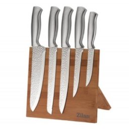 Set 2 x 5 Cutite Otel Inoxidabil si Suport din Bambus