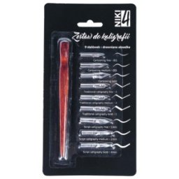 Toc din Lemn si 9 Penite Caligrafie, Blister, Koh-I-Noor