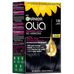 Vopsea de Par Permanenta fara Amoniac Garnier Olia 1.10 Black Sapphire, 174 ml