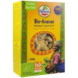 Ananas Bio si Fairtrade, Bucati Uscate, 100 g, Kipepeo