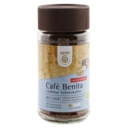 Cafea Solubila Benita Decofeinizata Bio si Fairtrade, 100 g, Gepa