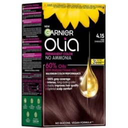 Set 2 x Vopsea de par permanenta fara amoniac Garnier Olia 4.15 Iced Chocolate, 174 ml