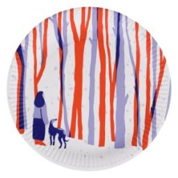 Set 3 x 12 Farfurii Biodegradabile din Carton, 22 cm, Rotunde, Velvet