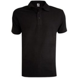 Tricou cu Guler si Nasturi, Bumbac, Negru, L