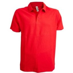 Tricou cu Guler si Nasturi, Bumbac, Rosu, 2XL