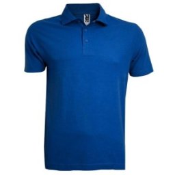 Tricou cu Guler si Nasturi, Bumbac, Albastru, 2XL
