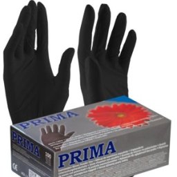 Manusi Examinare Prima din Nitril, Negre, Nepudrate, Marimea S, 100 Bucati
