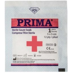 Comprese Sterile Tifon, 5 cm x 5 cm, Material Tesut, 12 Straturi, Prima, 100 Bucati