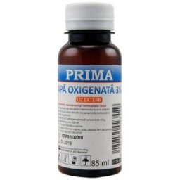 Apa Oxigenata 3%, Solutie Antiseptica si Dezinfectanta pentru Uz Extern, Prima, 85 ml